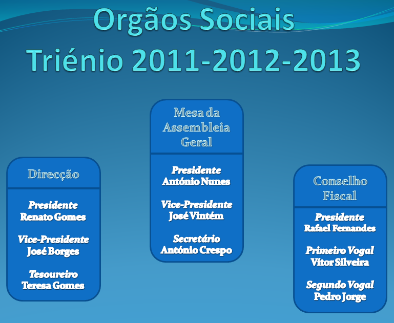 Nomeação dos Orgãos Sociais da Associação para o Triénio 2011-2012-2013